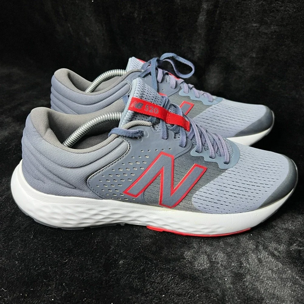 New Balance 520 V7 M520LG7 Men's 12 Running Shoes Gray Red‎ Athletic Sneakers